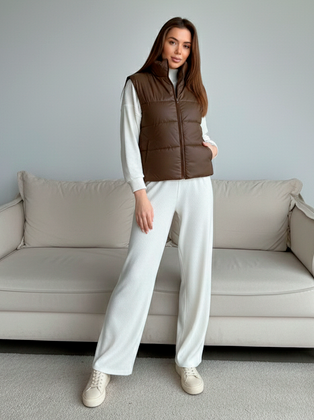 Жилет жіночий на синтепоні Yola 0073 колір Коричневий