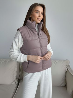 Жилет жіночий на синтепоні Yola 0073 колір Фрезовий